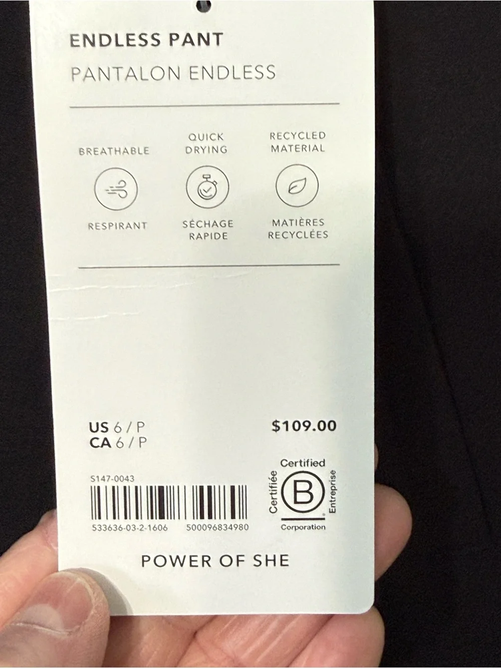 Athleta Endless Pant Black 6P new with tags - Picture 5 of 14